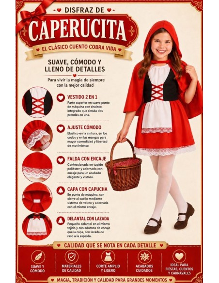 DISFRAZ DE CAPERUCITA ROJA INFANTIL