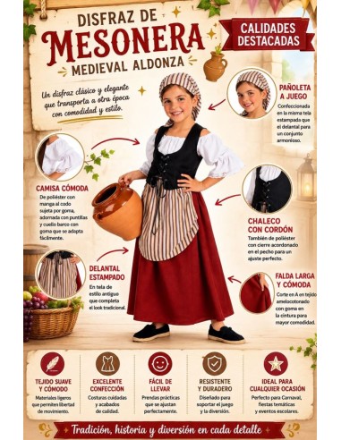 DISFRAZ DE MESONERA NIÑA