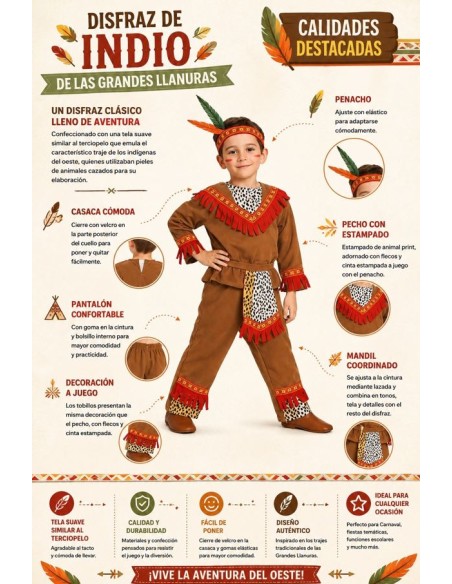 DISFRAZ DE INDIO INFANTIL
