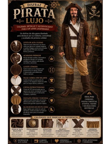 DISFRAZ PIRATA LUJO ADULTO