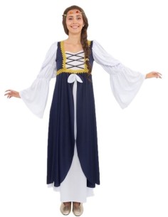 DISFRAZ LADY MEDIEVAL AZUL ADULTO