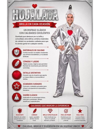 DISFRAZ DE HOMBRE DE HOJALATA ADULTO