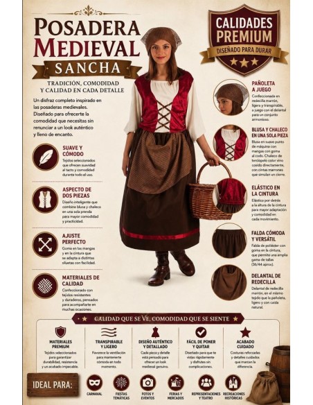DISFRAZ DE MESONERA MUJER