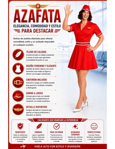 DISFRAZ DE AZAFATA DRAG QUEEN ADULTO