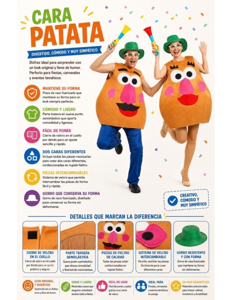 DISFRAZ DE MISS Y MISTER POTATO ADULTO