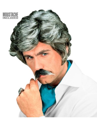PELUCA HOMBRE PELO CORTO CON BIGOTE