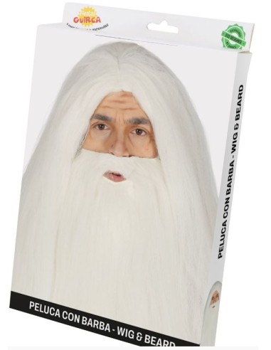 PELUCA Y BARBA BLANCA MAGO