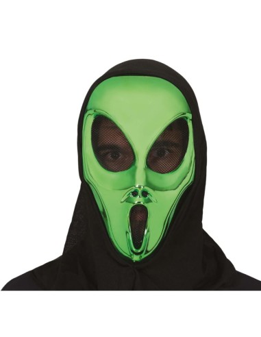 CARETA ALIENÍGENA CON CAPUCHA PVC