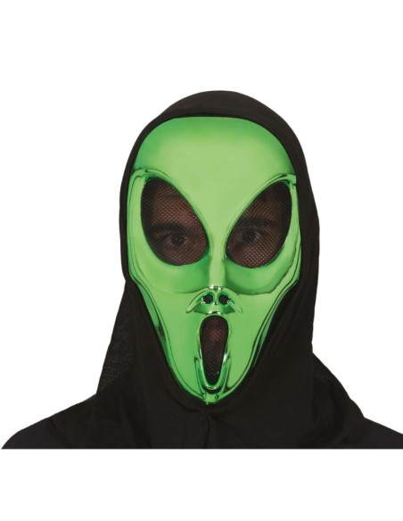 CARETA ALIENÍGENA CON CAPUCHA PVC