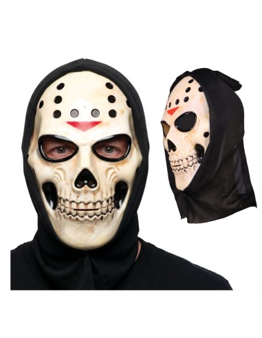 CARETA CALAVERA HOCKEY CON CAPUCHA PVC