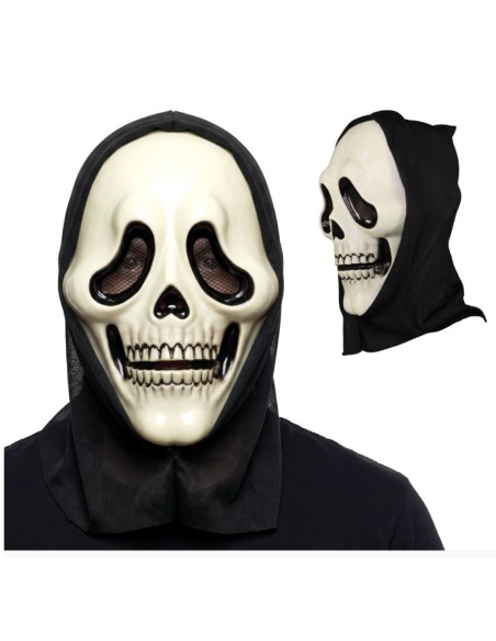 CARETA CALAVERA KILLER CON CAPUCHA, PVC