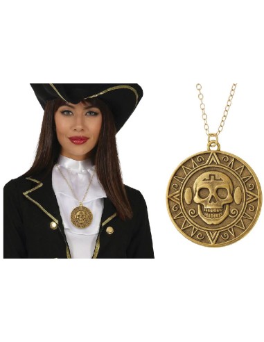 COLLAR CALAVERA PIRATA METAL