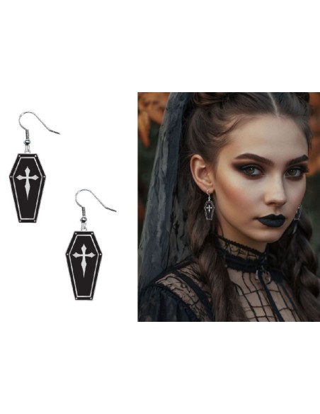 PENDIENTES FÉRETRO METAL
