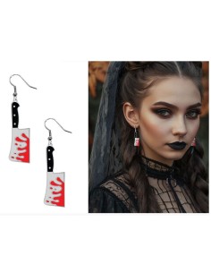 PENDIENTES CUCHILLO CARNICERO SANGRIENTOS