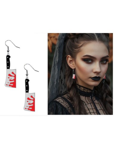 PENDIENTES CUCHILLO CARNICERO SANGRIENTOS