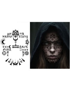 TATUAJE CARA SATANIC 22 X 18 CM