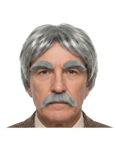 PELUCA CORTA CON BIGOTE Y CEJA