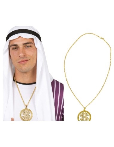 COLLAR DOLLAR METAL ORO  5 CM