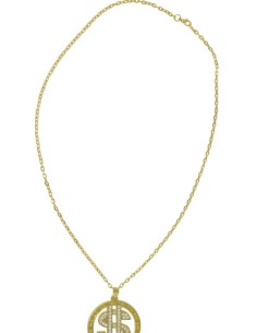 COLLAR DOLLAR METAL ORO  5 CM 2