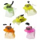 MINI SOMBRERO FLUORESCENTE CON PLUMAS 