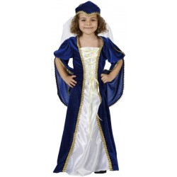 DISFRAZ DE PRINCESA MEDIEVAL AZUL NIÑA