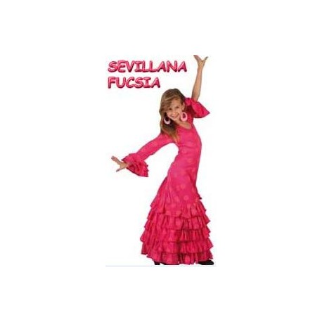 DISFRAZ FLAMENCA ROSA SEVILLANA NIÑA TALLA 3-4 AÑOS