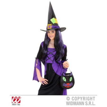 SOMBRERO  BRUJA CON PARCHES INFANTIL