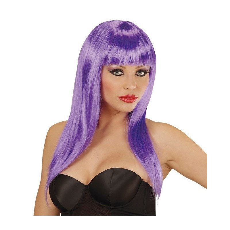 PELUCA LISA CON FLEQUILLO COLOR 