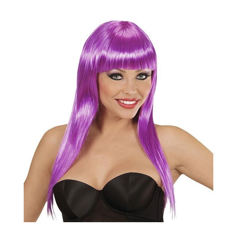 PELUCA LISA CON FLEQUILLO COLOR 