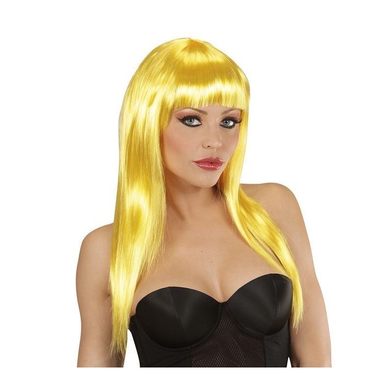 PELUCA LISA CON FLEQUILLO COLOR 